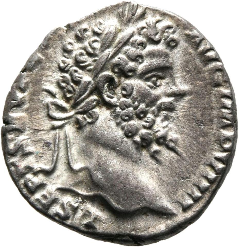 Septimius Severus, Silver denarius, collection photograph Mainz-ID392, obverse