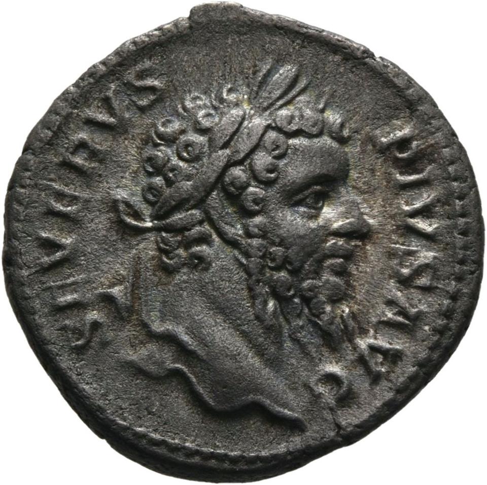Septimius Severus, Silver denarius, collection photograph Mainz-ID409, obverse