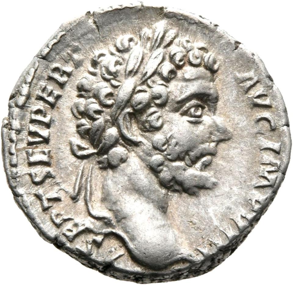 Septimius Severus, Silver denarius, collection photograph Mainz-ID385, obverse