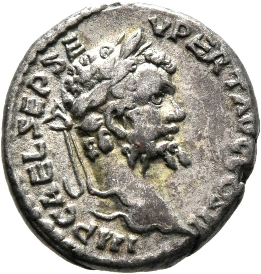 Septimius Severus, Silver denarius, collection photograph Mainz-ID390, obverse