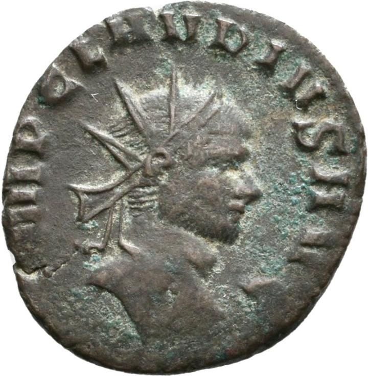 Claudius II Gothicus, silver antoninianus, collection photograph Rostock-ID1227, obverse
