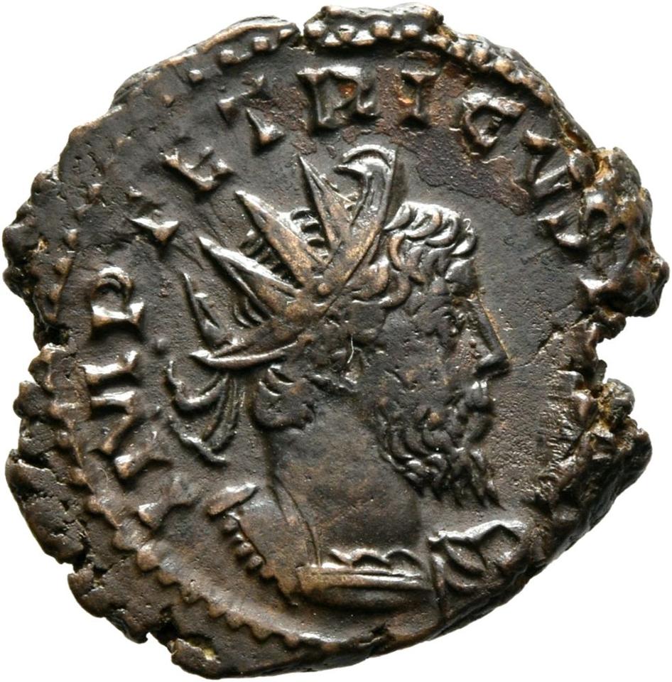 Tetricus I, silver antoninianus, collection photograph Mainz-ID774, obverse