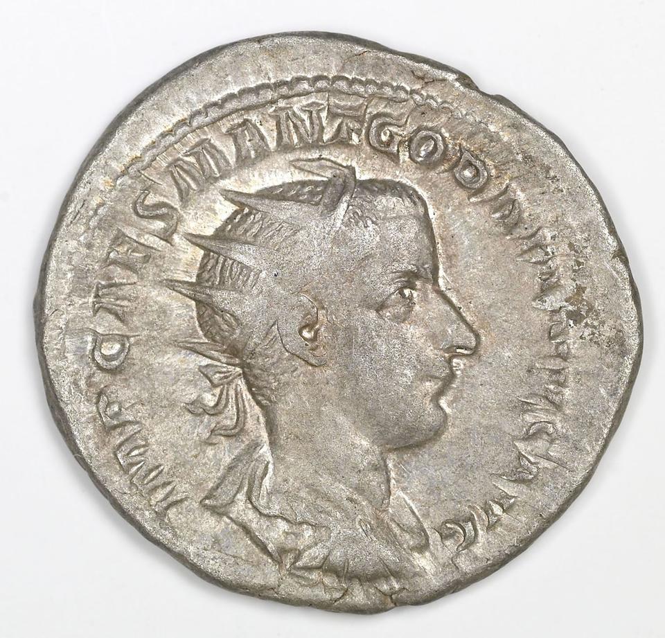 Gordian III, silver antoninianus, collection photograph IATH-1991.17.6, obverse