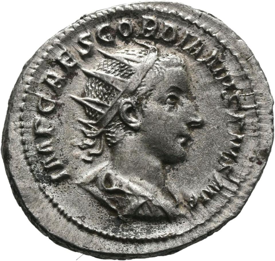 Gordian III, silver antoninianus, collection photograph Mainz-ID683, obverse