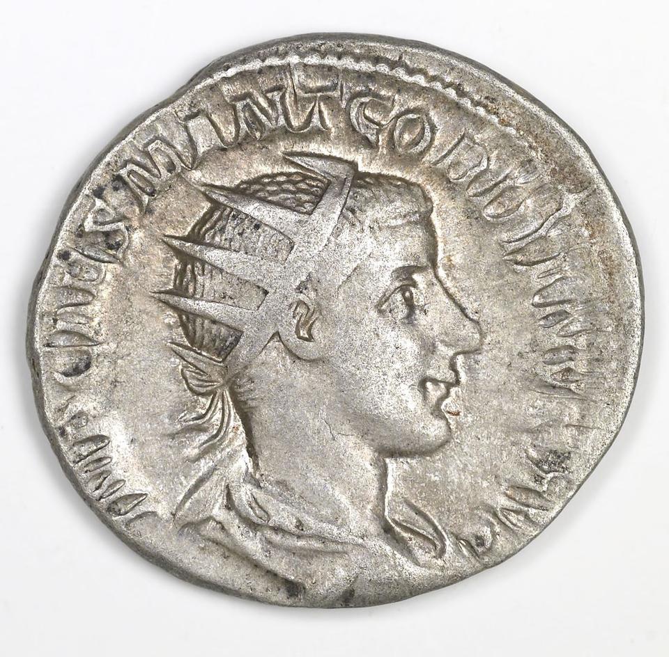 Gordian III, silver antoninianus, collection photograph IATH-1991.17.7, obverse
