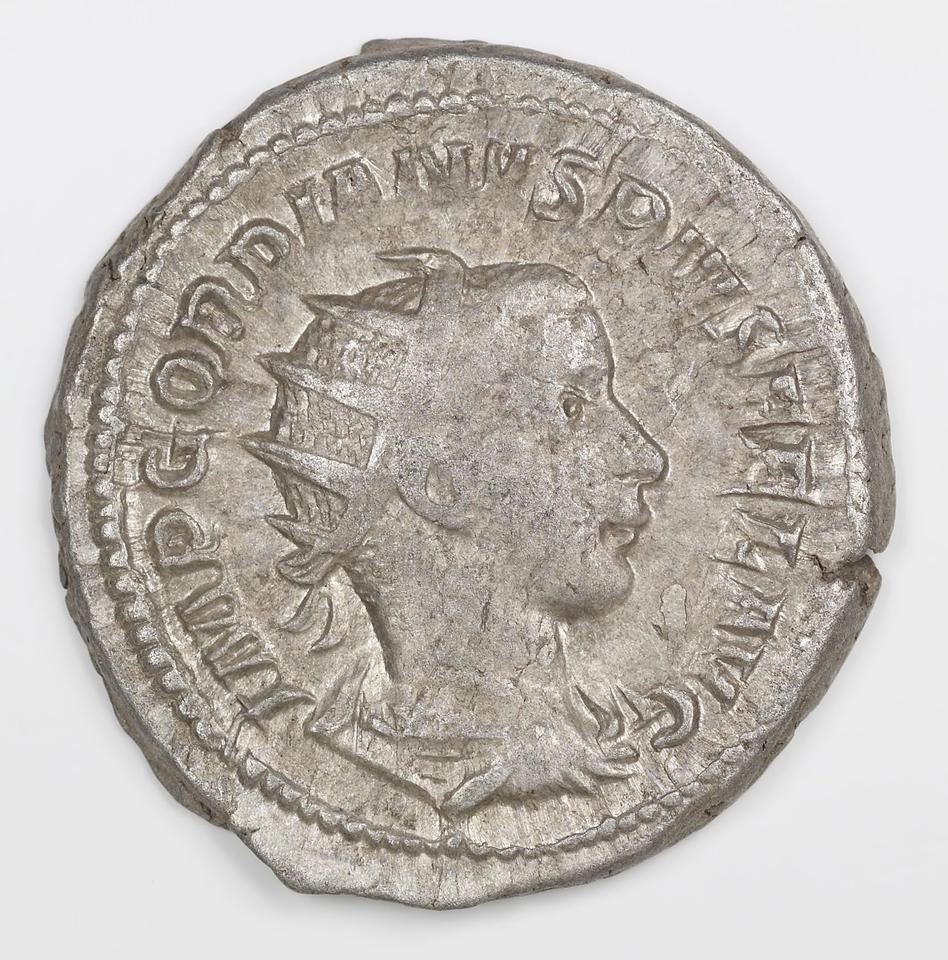 Gordian III, silver antoninianus, collection photograph IATH-1991.17.302, obverse