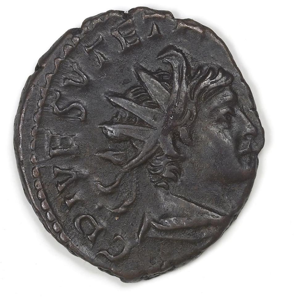 Tetricus I, silver antoninianus, collection photograph IATH-1987.46.28, obverse