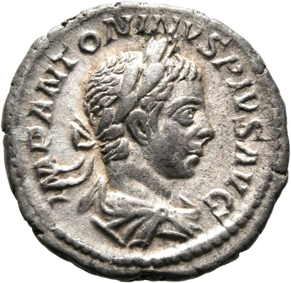 Elagabalus, Silver denarius, collection photograph Mainz-ID569, obverse