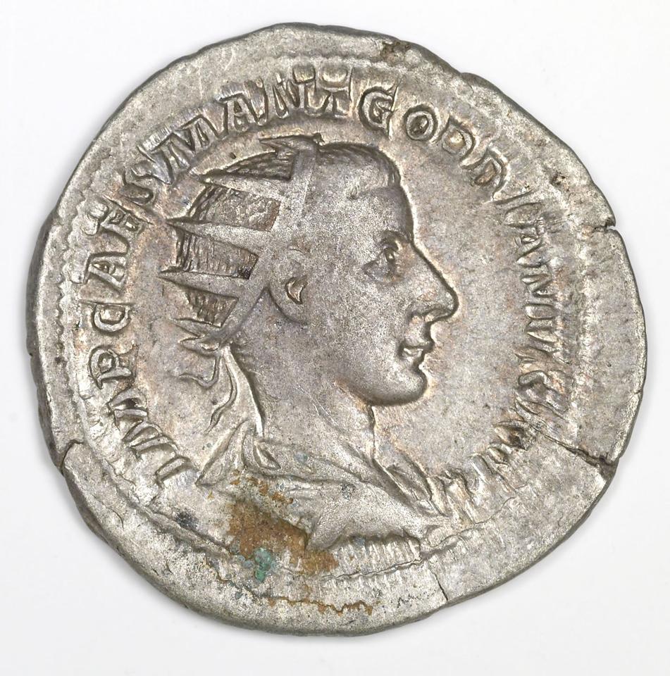 Gordian III, silver antoninianus, collection photograph IATH-1991.17.8, obverse