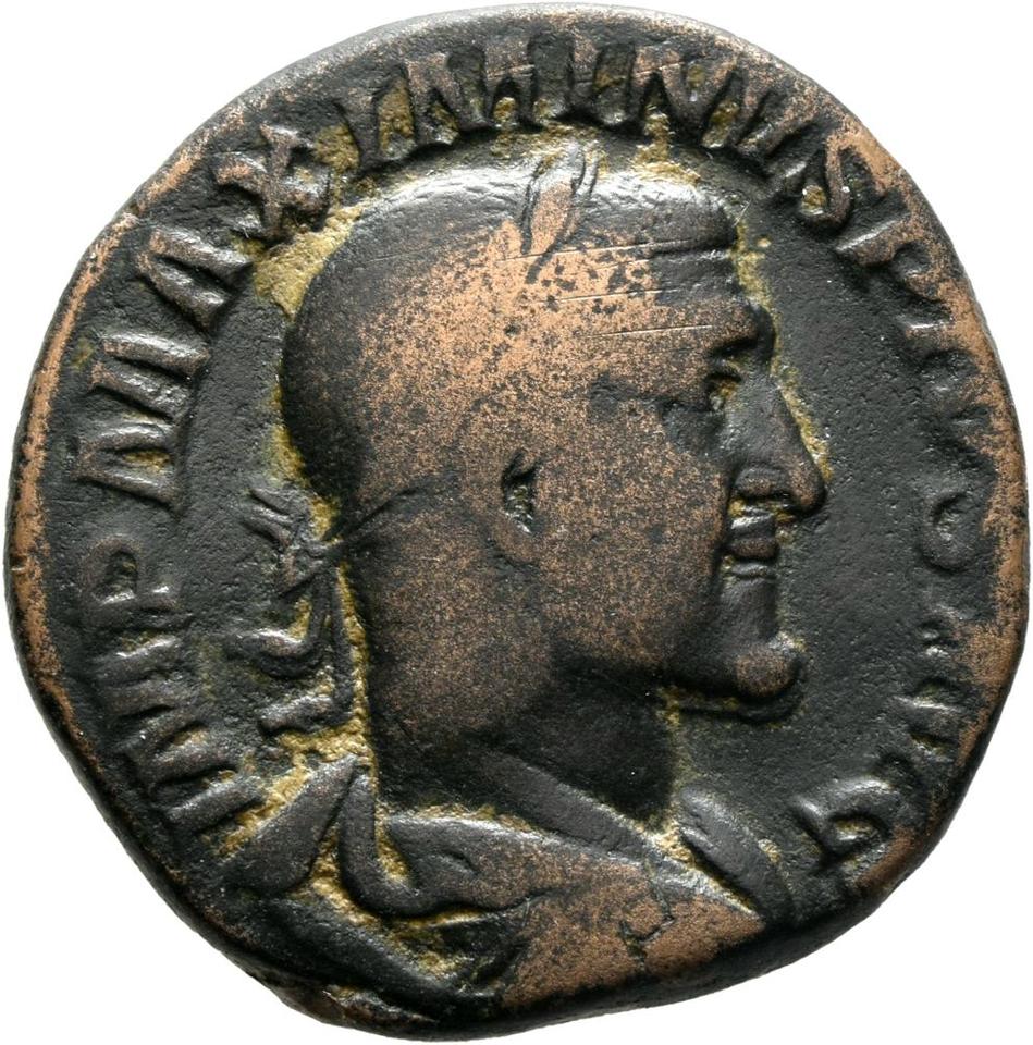Maximinus I, Bronze sestertius, collection photograph Mainz-ID34, obverse