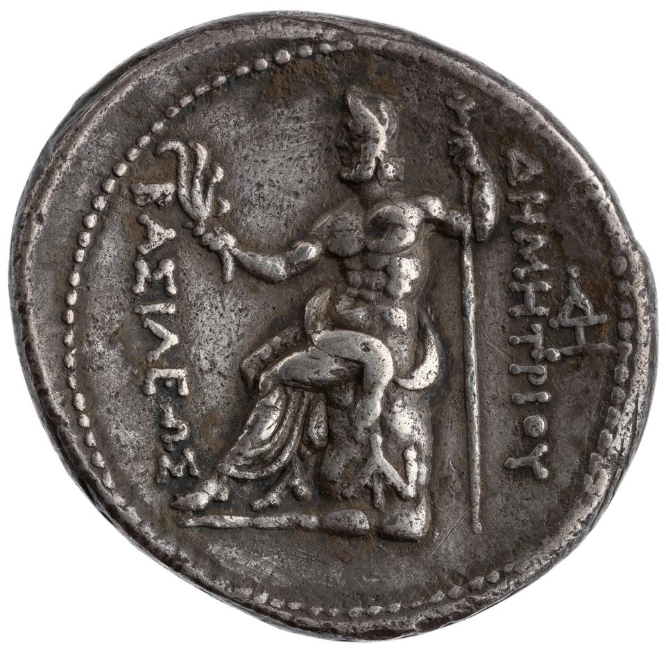 Demetrios Poliorketes, silver tetradrachm, collection photograph ANS-1944.100.13759, reverse