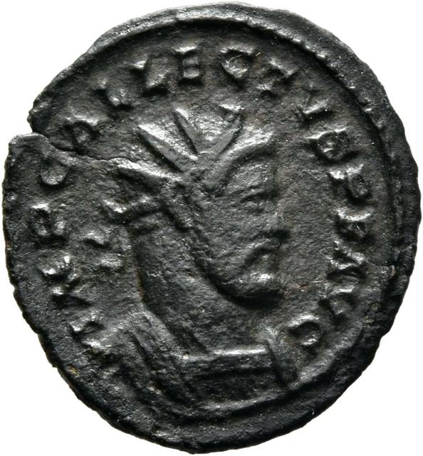 Allectus Silver Quinarius, obverse