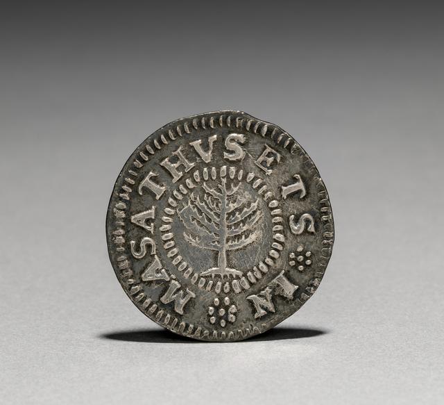 Massachusetts Bay Silver Shillings (1652–1682), obverse