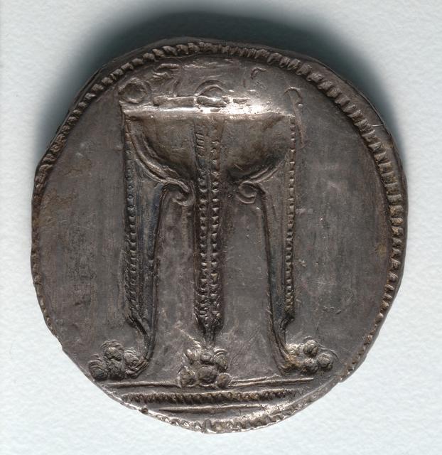 Kroton Archaic Silver Stater: Delphic Tripod and South Italian Incuse Fabric, reverse
