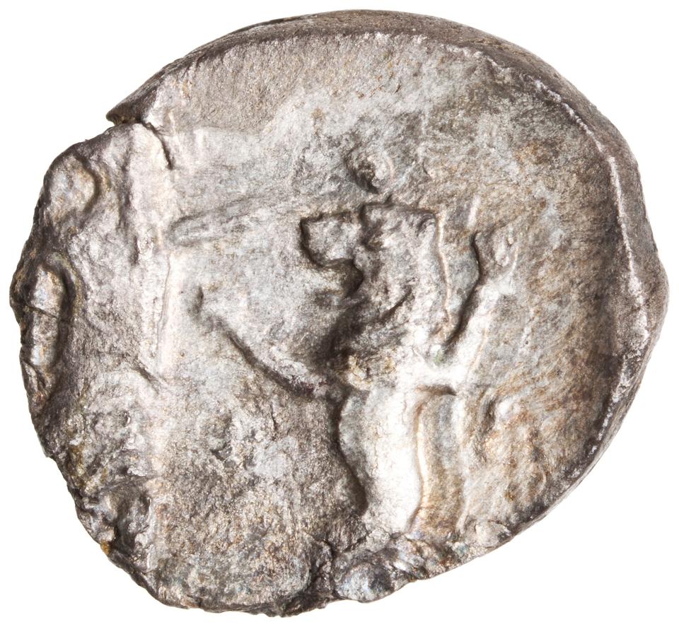 Samaria (Achaemenid province), silver m'h, collection photograph ANS-2010.77.38, obverse