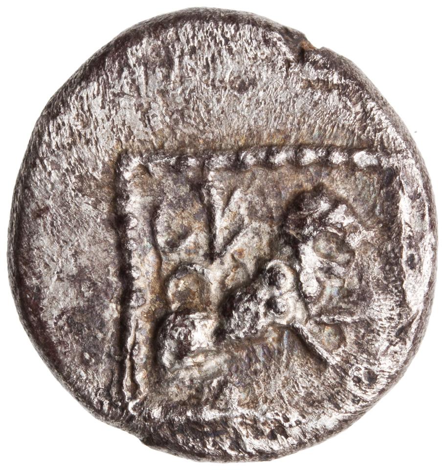 Samaria (Achaemenid province), silver m'h, collection photograph ANS-2010.77.81, obverse