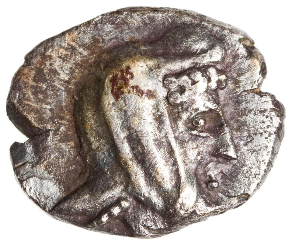 Samaria (Achaemenid province), silver m'h, collection photograph ANS-2010.77.169, obverse