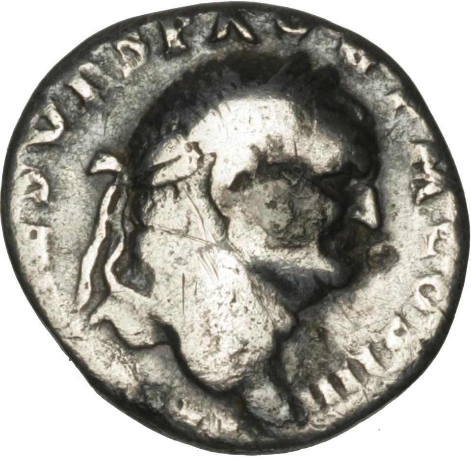 Vespasian, Silver denarius, collection photograph Herzog-ID34, obverse