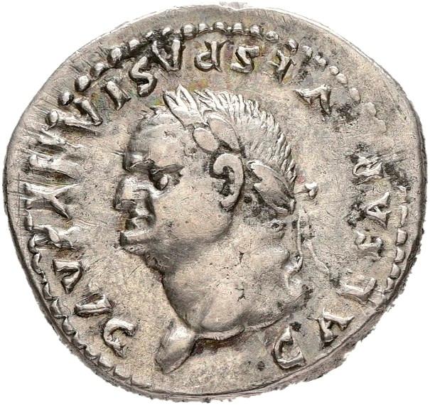 Vespasian, Silver denarius, collection photograph Hamburg-ID454, obverse