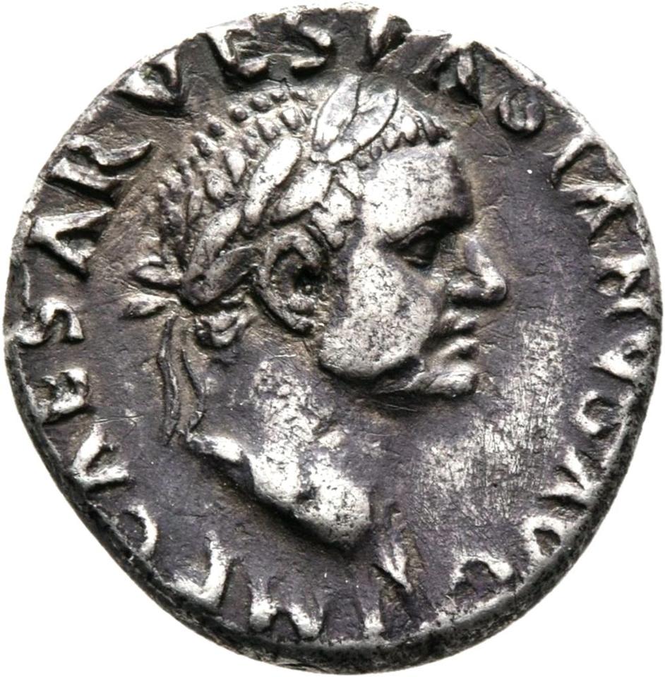 Vespasian, Silver denarius, collection photograph Mainz-ID597, obverse