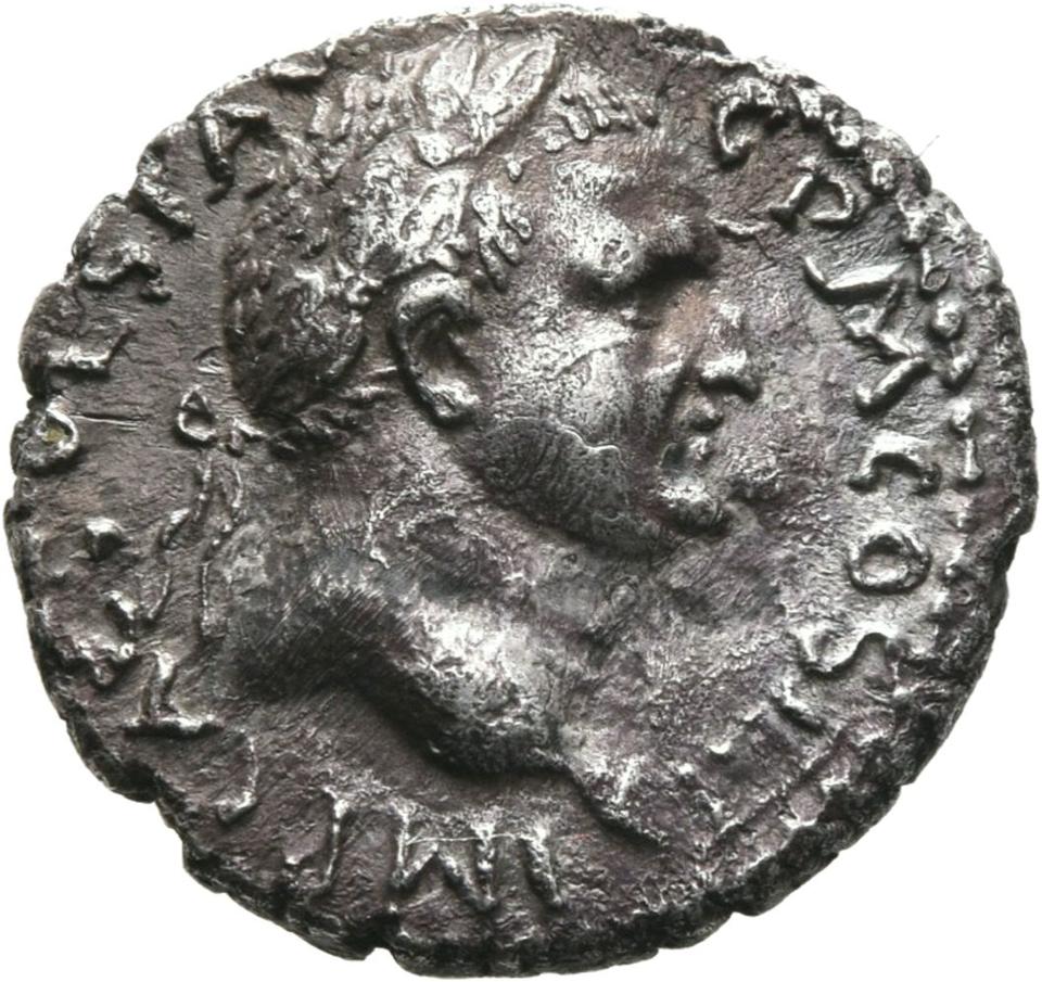 Vespasian, Silver denarius, collection photograph Mainz-ID598, obverse