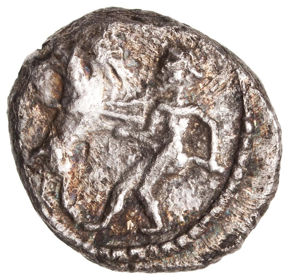 Samaria (Achaemenid province), silver m'h, collection photograph ANS-2010.77.250, obverse