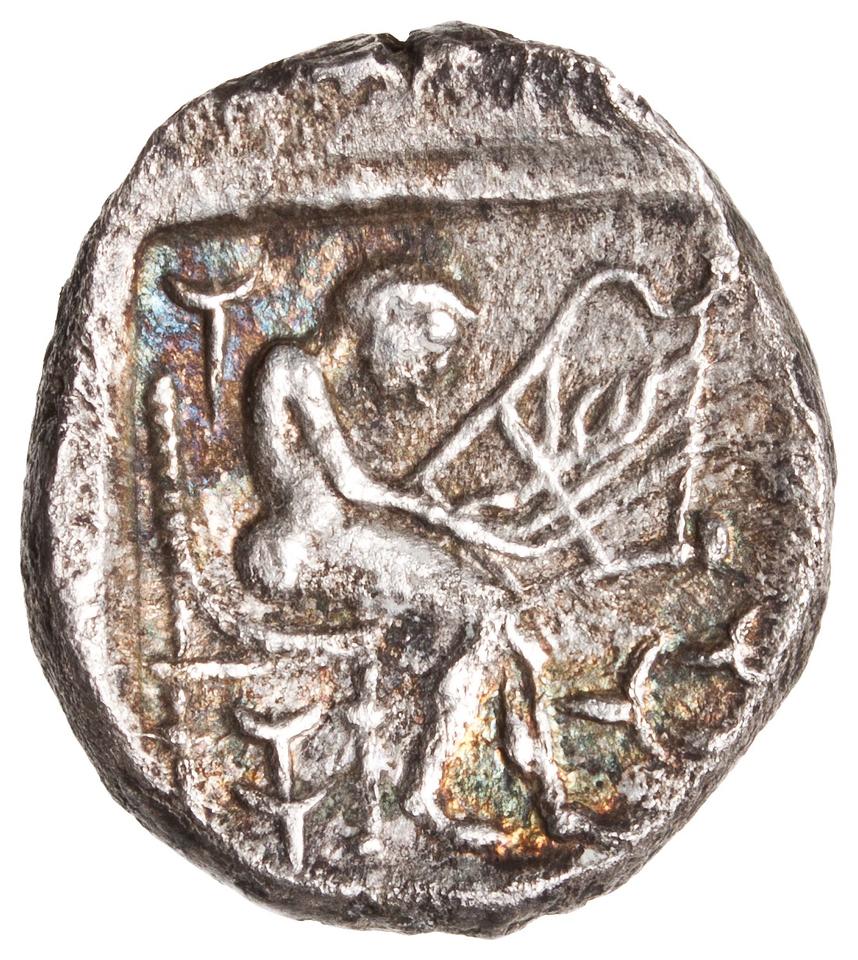 Samaria (Achaemenid province), silver m'h, collection photograph ANS-2010.77.250, reverse