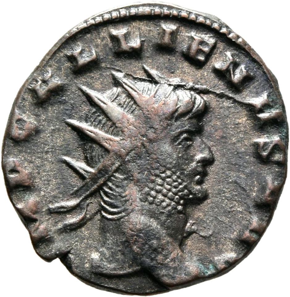 Gallienus, silver antoninianus, collection photograph Mainz-ID13, obverse