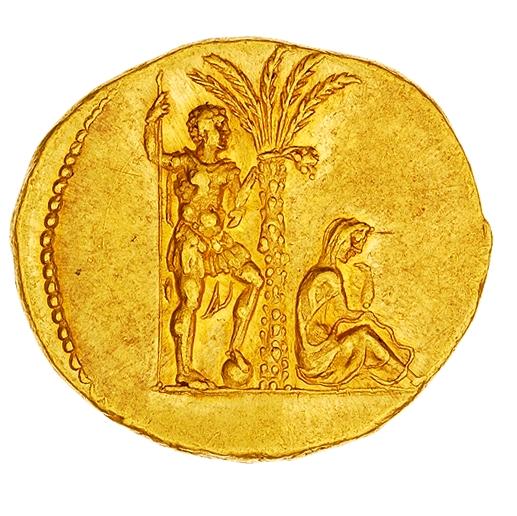 Vespasian, Gold aureus, collection photograph ANS-1967.153.126, reverse