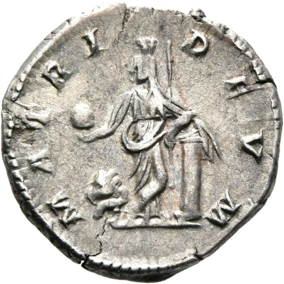 Caracalla, Silver denarius, collection photograph Mainz-ID492, reverse