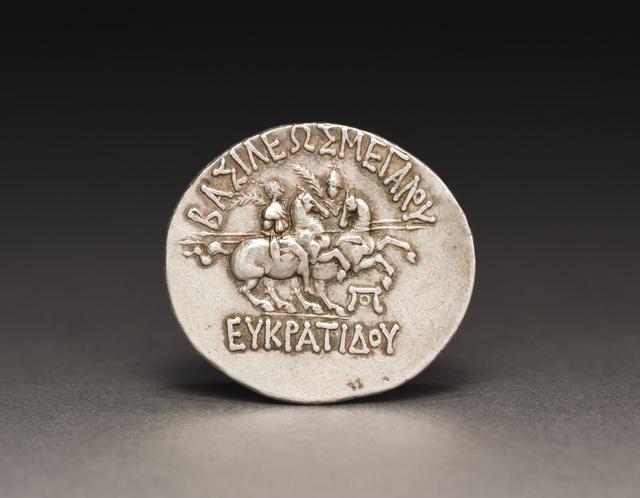 Eukratides I, Silver Tetradrachm, Greco-Bactrian Kingdom, reverse