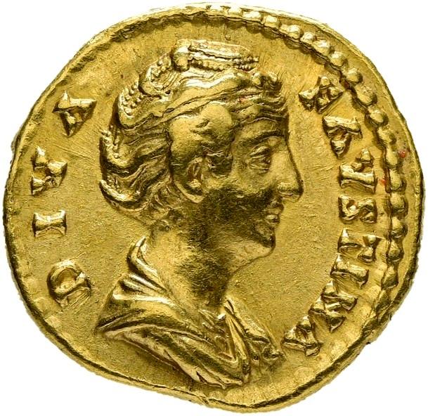 Faustina I Gold Aureus RIC III Antoninus Pius 372, obverse