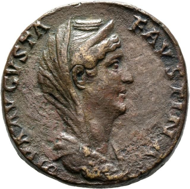 Diva Faustina I Sestertius, RIC III Antoninus Pius 1146Aa, obverse