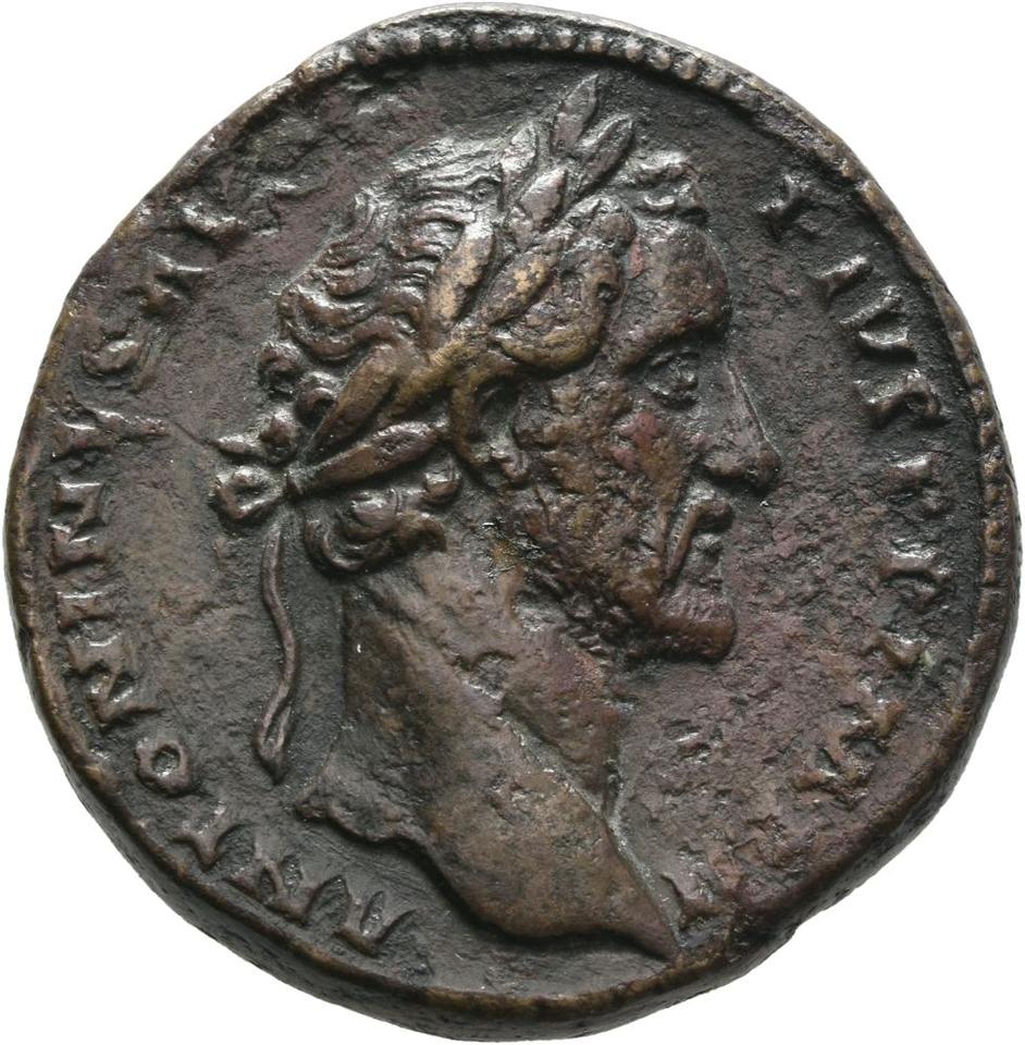 Antoninus Pius, copper-alloy sestertius, collection photograph Mainz-ID272, obverse