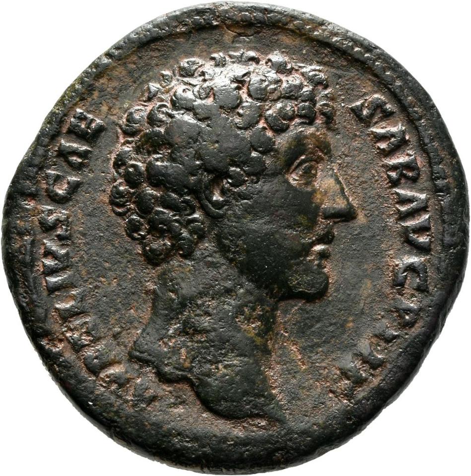 Antoninus Pius, copper-alloy sestertius, collection photograph Mainz-ID335, obverse