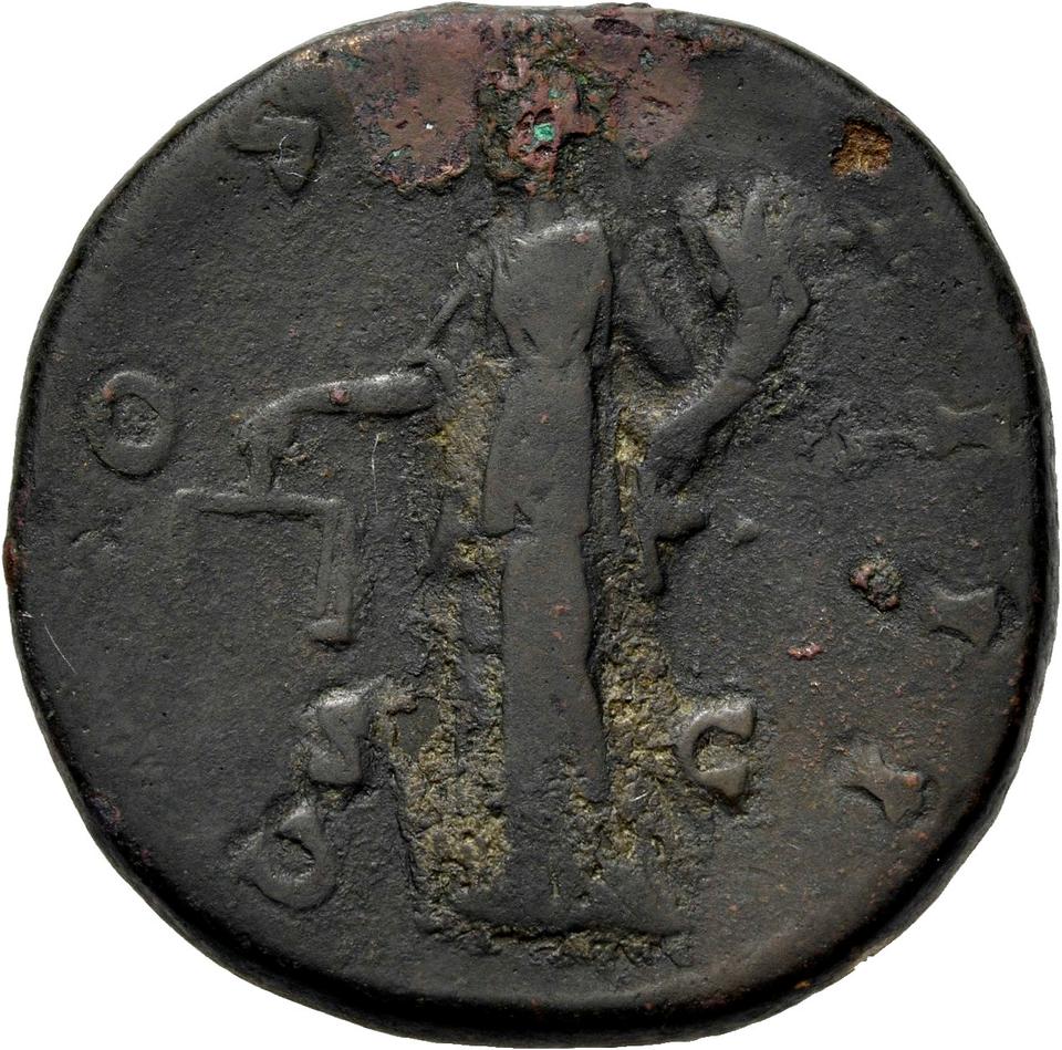 Antoninus Pius, copper-alloy sestertius, collection photograph Herzog-ID586, reverse