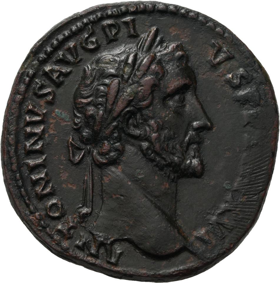 Antoninus Pius, copper-alloy sestertius, collection photograph Herzog-ID2596, obverse