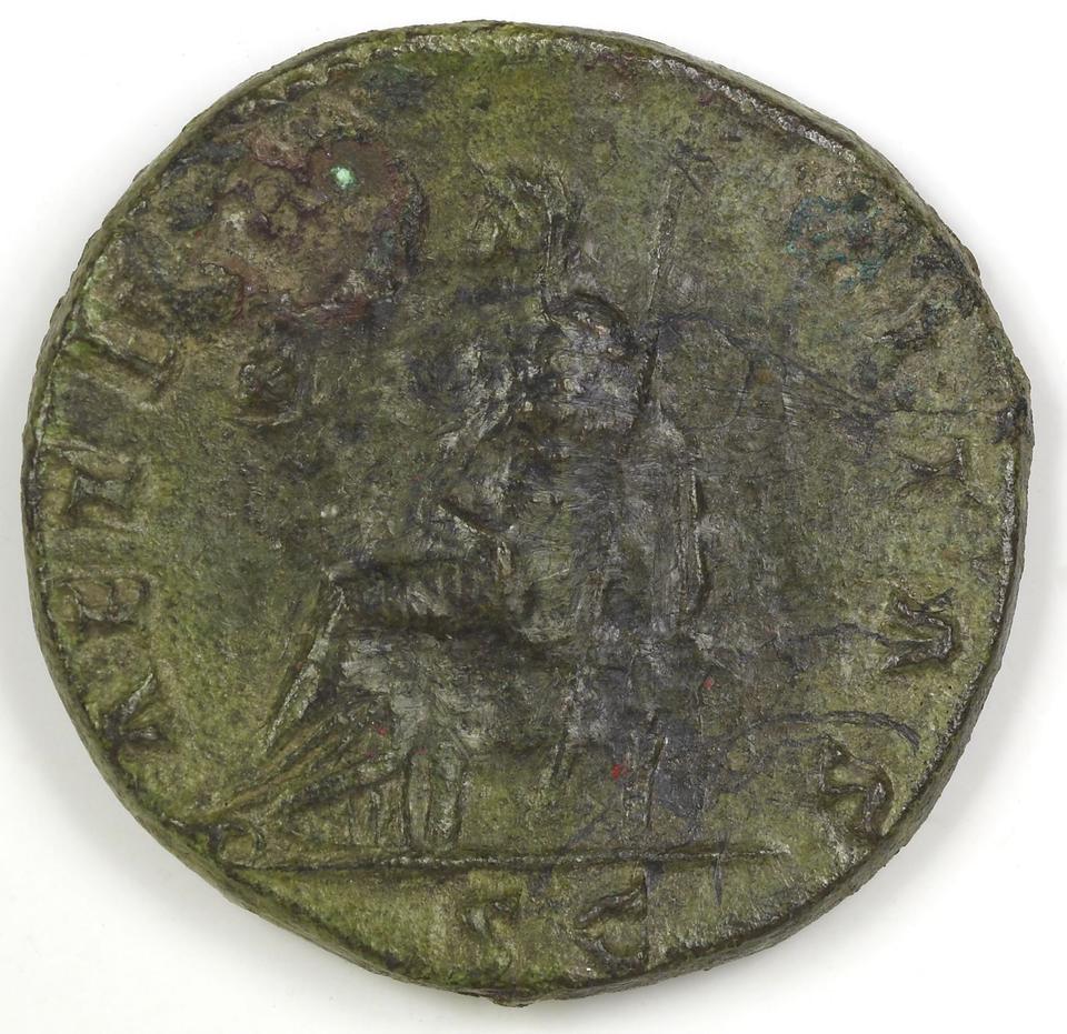 Antoninus Pius, copper-alloy sestertius, collection photograph IATH-1994.10.6, reverse