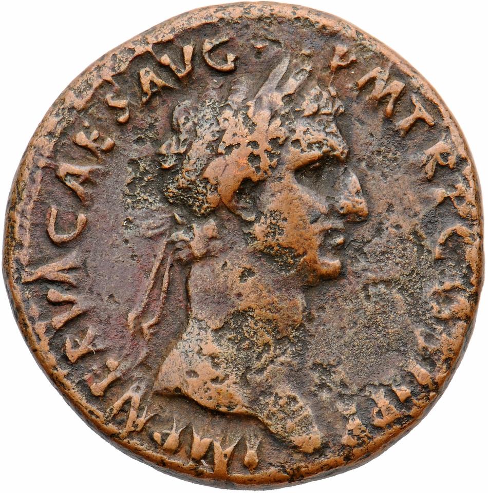 Nerva, copper-alloy as, collection photograph Muenster-ID332, obverse