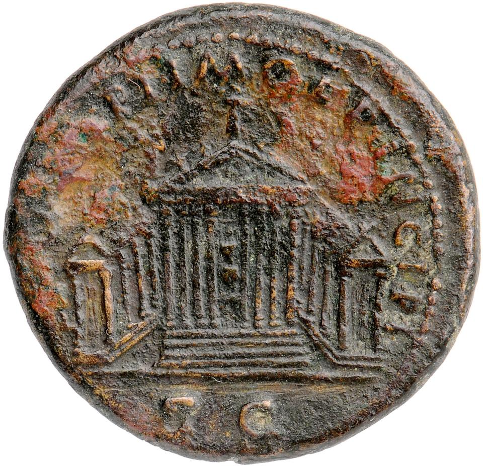 Trajan, copper-alloy as, collection photograph Muenster-ID18, reverse