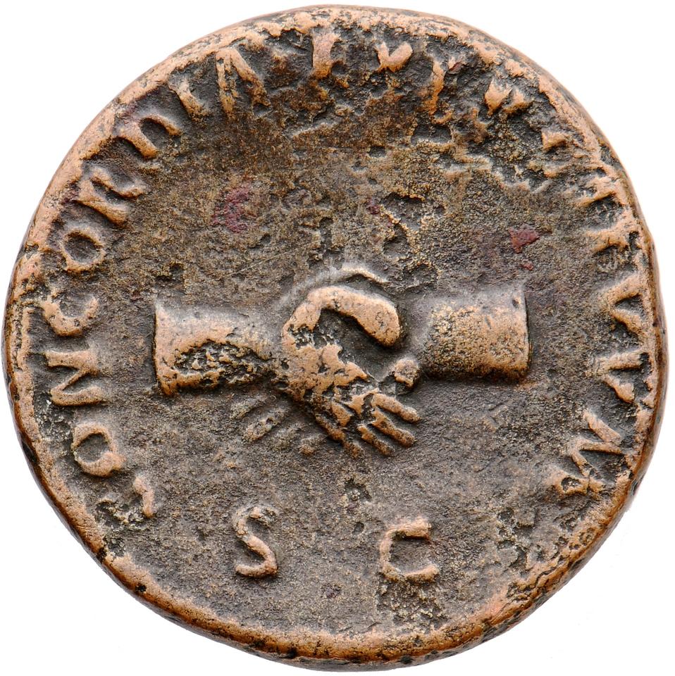 Nerva, copper-alloy as, collection photograph Muenster-ID332, reverse