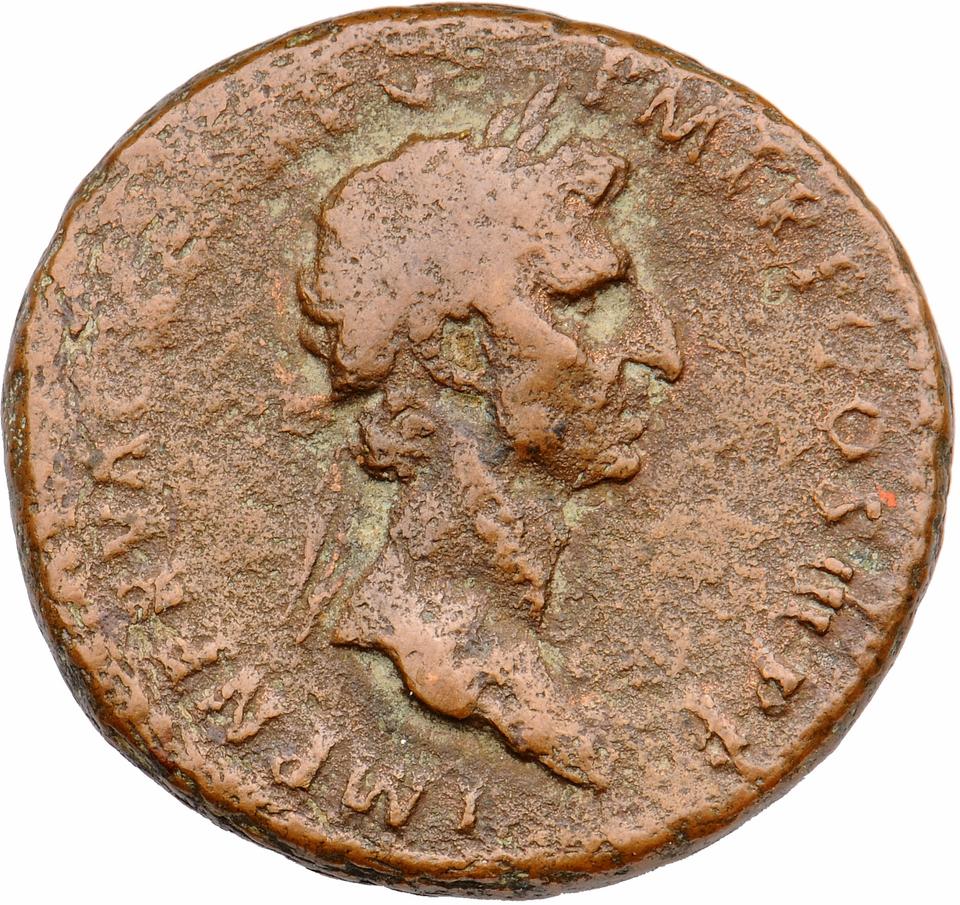 Nerva, copper-alloy as, collection photograph Muenster-ID378, obverse