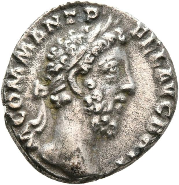 Commodus Silver Denarius, RIC III Commodus 117a, obverse