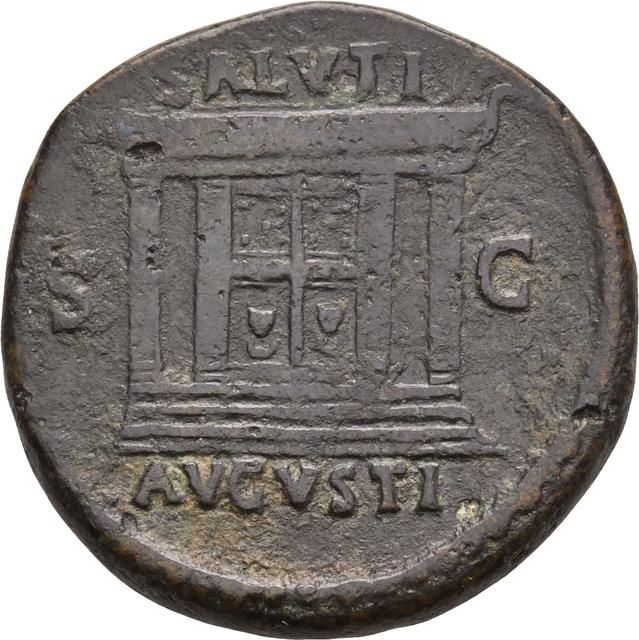 Domitian Copper-Alloy As, RIC II, Part 1 (second edition) Domitian 385, reverse