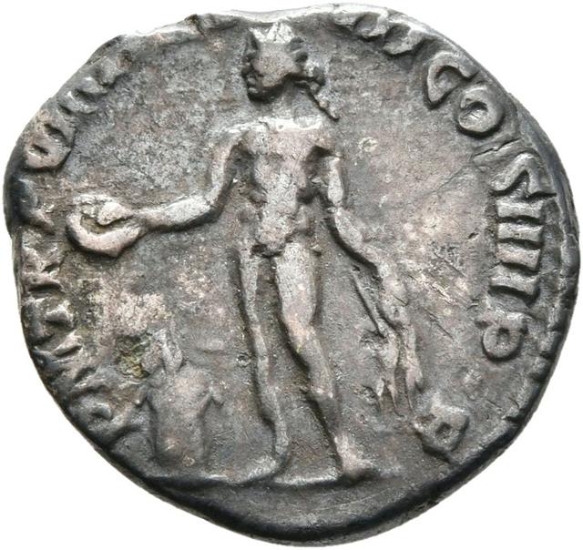 Commodus Silver Denarius RIC III Commodus 76, reverse