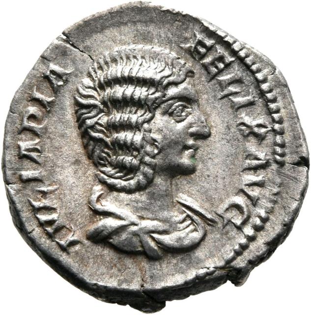Julia Domna Silver Denarius, RIC IV Caracalla 382, obverse