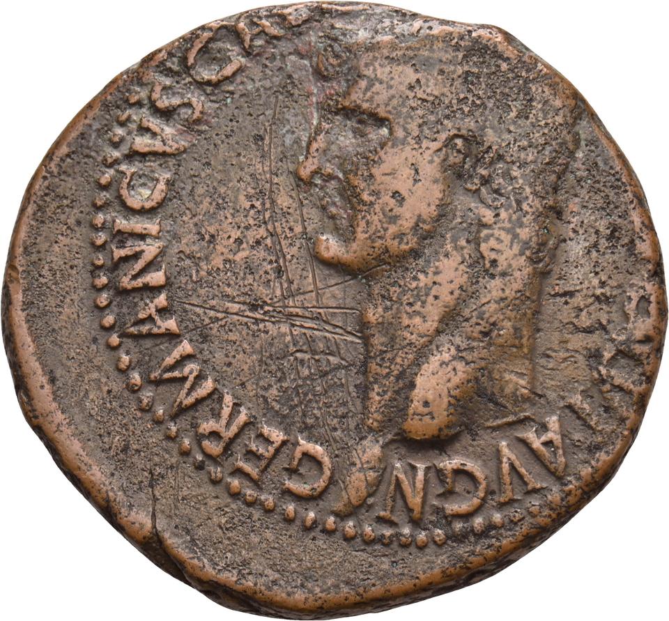 Caligula, copper-alloy as, collection photograph Koeln-ID591, obverse