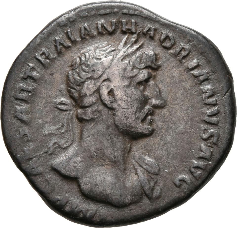 Hadrian, silver denarius, collection photograph Univie-ID679, obverse