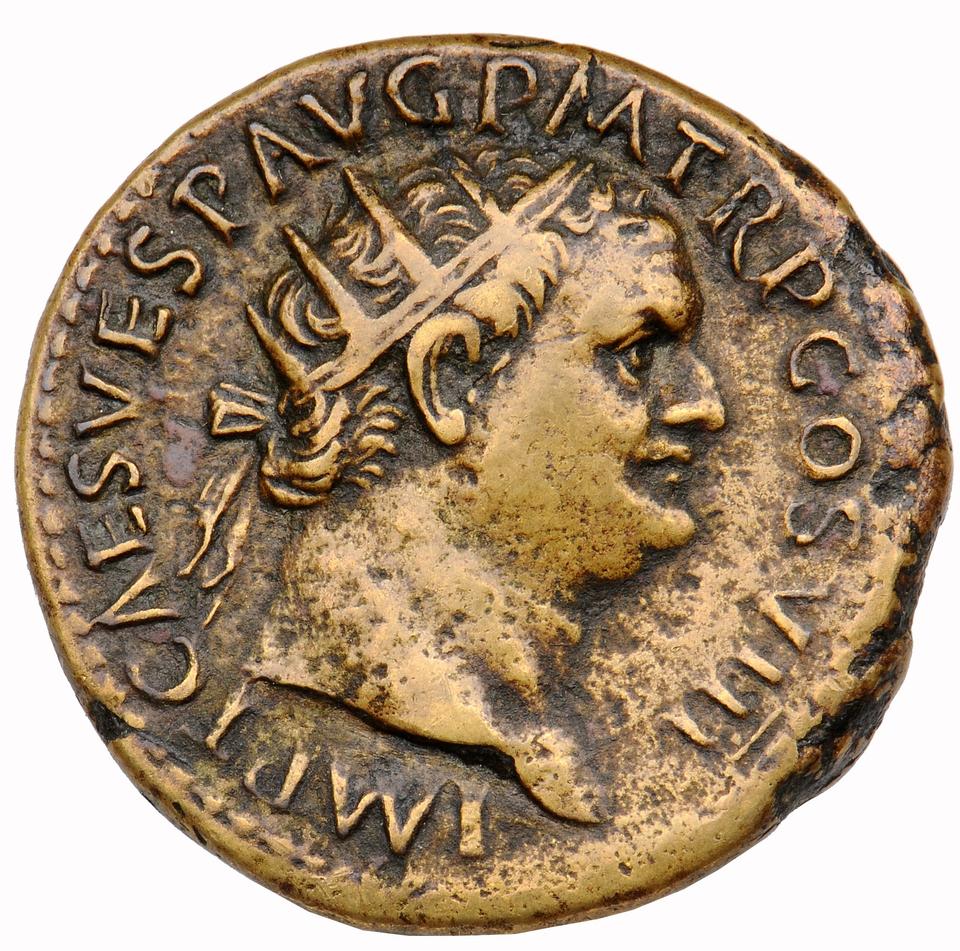 Titus, copper-alloy dupondius, collection photograph Muenster-ID96, obverse