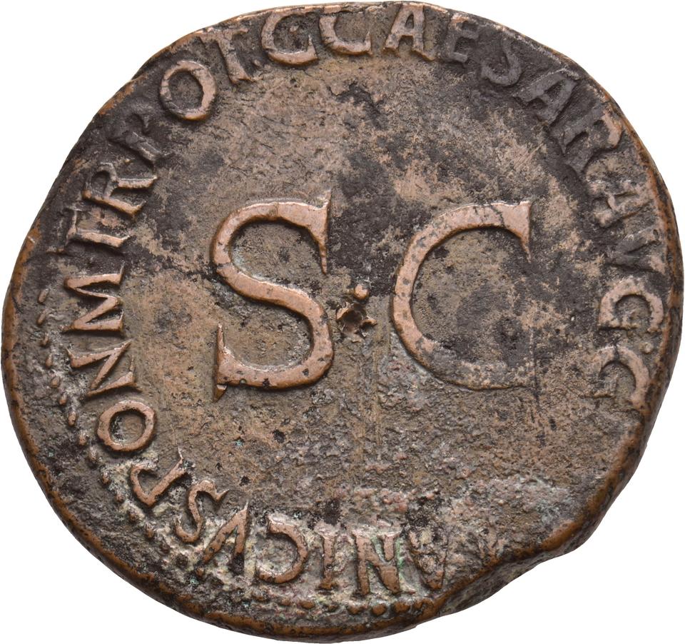 Caligula, copper-alloy as, collection photograph Koeln-ID591, reverse